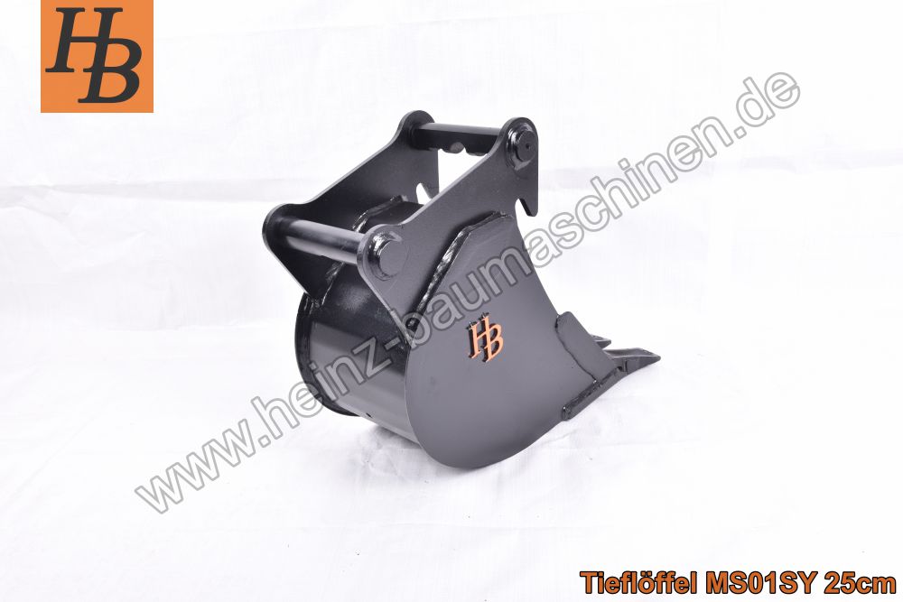 Tieflöffel Baggerlöffel Baggerschaufel 250mm MS01 SW01 QC01 SY KL1