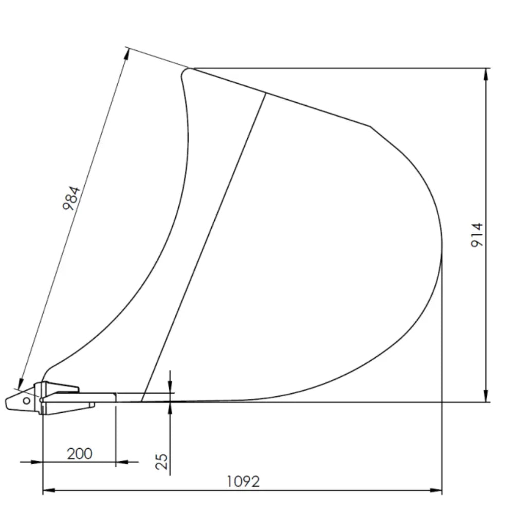 Tieflöffel 1200mm 120cm MS10 KL6 | Robuster Baggerlöffel für Bauarbeiten