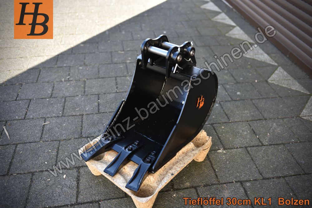 Tieflöffel Baggerlöffel Baggerschaufel 300mm Bolzen KL1