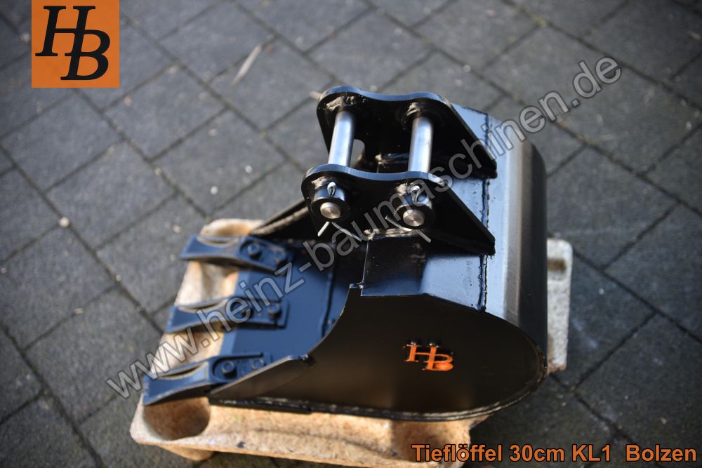 Tieflöffel Baggerlöffel Baggerschaufel 300mm Bolzen KL1