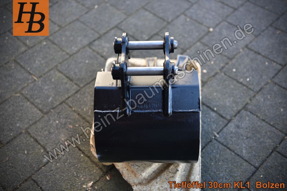 Tieflöffel Baggerlöffel Baggerschaufel 300mm Bolzen KL1