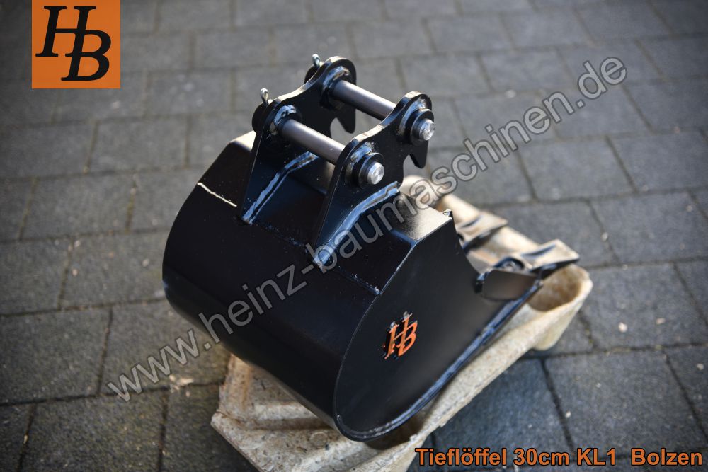 Tieflöffel Baggerlöffel Baggerschaufel 300mm Bolzen KL1